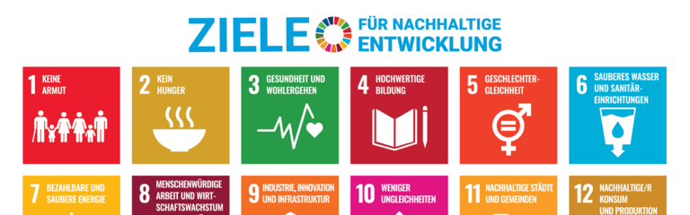 Übersicht der 17 Ziele für nachhaltige Entwicklung